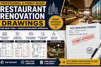 create architectural drawings for restaurant renovation in new york smooth build