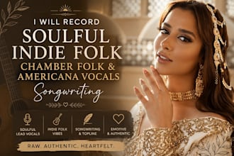 record soulful indie folk, chamber folk and americana vocals songwriting