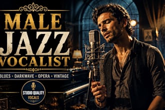 be your male vocalist for dixieland, jazz, darkwave, blues, opera, vintage song