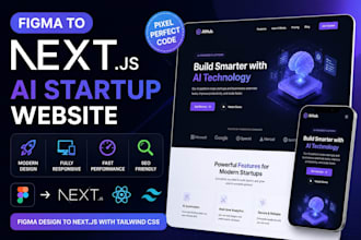 build responsive ai startup website from figma in next js