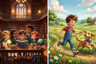 do ai children book illustration and 3d children book illustrations
