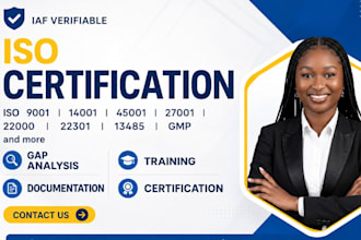 iso 9001, 14001, 45001, 27001, 22000, haccp, gmp iaf certification documentation