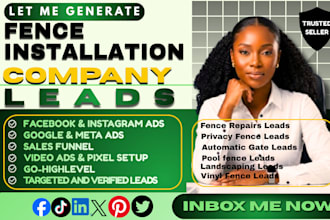 800 USA fence installation company leads, fence repair leads via google ads