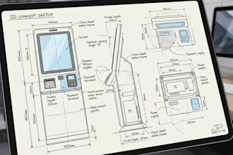 design 3d self service kiosks and pos machines ready for manufacturing