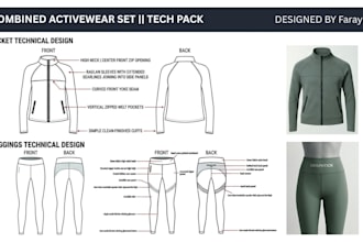 design active wear luxury tshirt hoodie tech pack sport wear swim wear tech pack