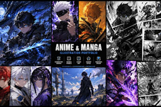draw anime manga shonen comic book novel webtoon cover illustration manga artist