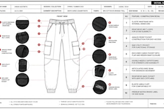 create factory ready cargo pants and streetwear techpacks for manufacturers