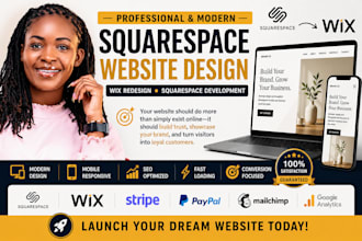 build squarespace website design squarespace website development wix redesign