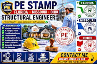 do pe stamp florida stamp missouri stamp ohio stamp, structural engineer permit