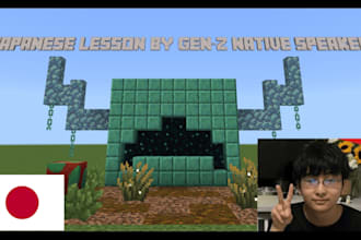 teach japanese conversation and words in minecraft