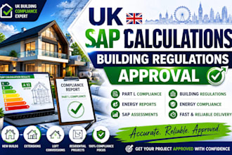 provide UK sap calculation for  building regulation approval