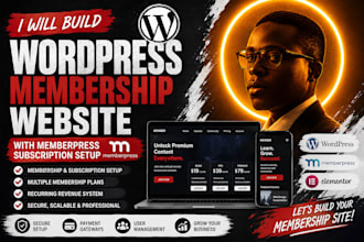 wordpress membership website with memberpress subscription setup