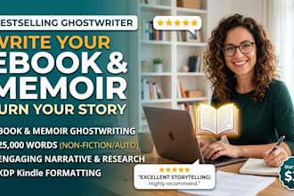 ghostwrite non fiction memoir autobiography and self help ebook kdp book writer