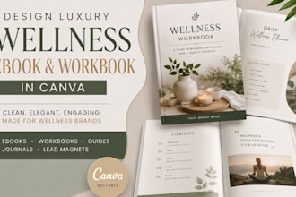 design luxury wellness ebook and workbook in canva