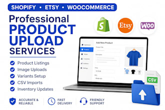 upload products to your shopify etsy or woocommerce store