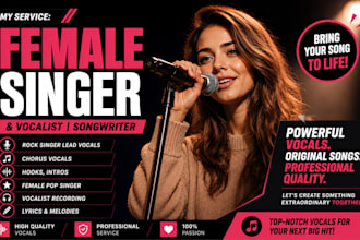 sing female rock singer female singer songwriter, vocalist, music producer
