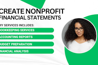 create nonprofit financial statements accounting report, bookkeeping and budget