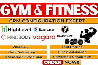 setup gym and fitness CRM gohighlevel mindbody exercise com vagaro trainerize