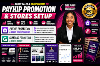 setup stan store, payhip website, payhip promotion, gumroad promotion, shopify