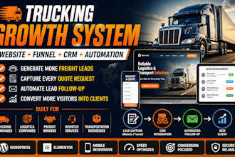 build a trucking website funnel and automation system for leads