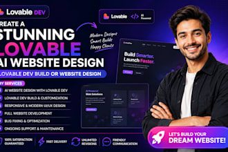 create a stunning lovable ai website design, lovable dev build or website design