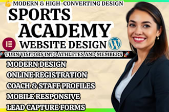 design a high converting sports academy site for training and coaching programs