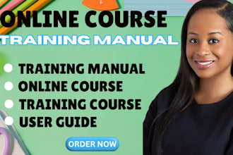 create and rebrand training manual, online course, user guide, training course