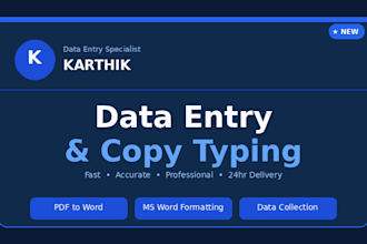 fast and accurate data entry and ms word typing