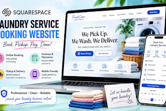 redesign squarespace laundry service booking website