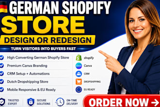 design or redesign german shopify store german website dutch dropshipping store