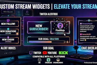 create custom stream widgets for twitch, youtube, and kick