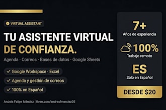 seré tu asistente virtual administrativo en español