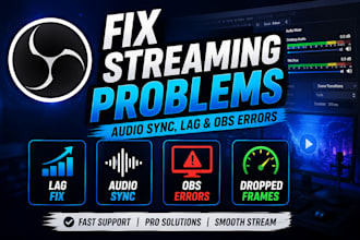 fix streaming problems, audio sync, lag, and obs errors