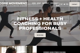 design squarespace yoga studio fitness website therapy website coaching website
