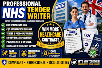 expert uk tender writer for winning nhs healthcare bids cqc registration help