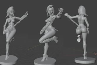 design custom 3d nsfw anime character model for 3d printing and stl