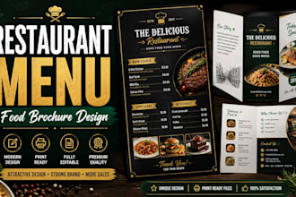 design restaurant menu and food brochure