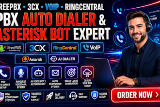 setup pbx 3cx voip ringcentral auto dialer voicemail autoresponder asterisk bot