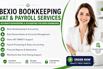 manage swiss bookkeeping, vat, payroll, and financial statements in bexio