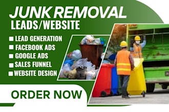 junk removal leads dumper leads cleaning leads hauling landing page google ads