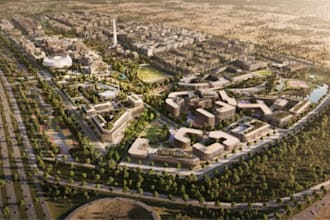 design cinematic smart city urban masterplan real estate render site plan layout