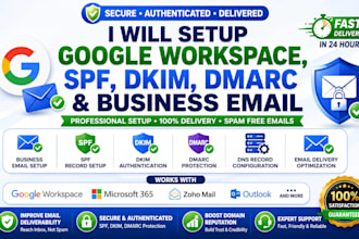 setup google workspace, spf, dkim, dmarc and business email dns