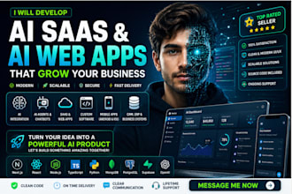 develop ai website, ai saas app, ai webb application, ai software development