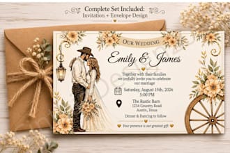 design a custom rustic wedding invitation in canva