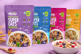 design food packaging, stand up pouch, mylar bag and supplement label
