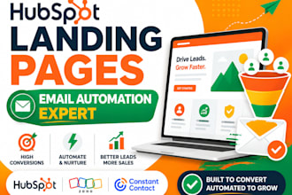 design hubspot landing pages and automate email marketing workflows