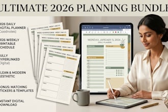 do daily goodnotes digital planner, 2026 weekly printable schedule planner, ipad