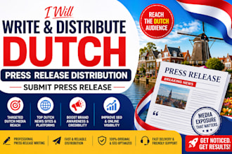 write and distribute dutch press release distribution, submit press release