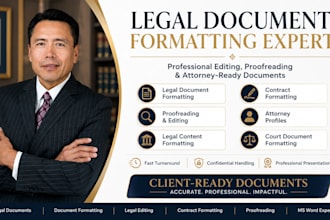 review, edit and professionally format legal document and contracts
