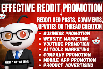 do yt video marketing, ai website store products promotion via reddit SEO post